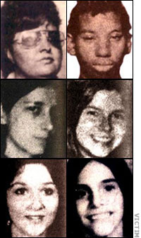 Bonnie Hughes, Christina Goodson, Emily Branch, Phoebe Winston, Joan Foster and Susan Basile, victims